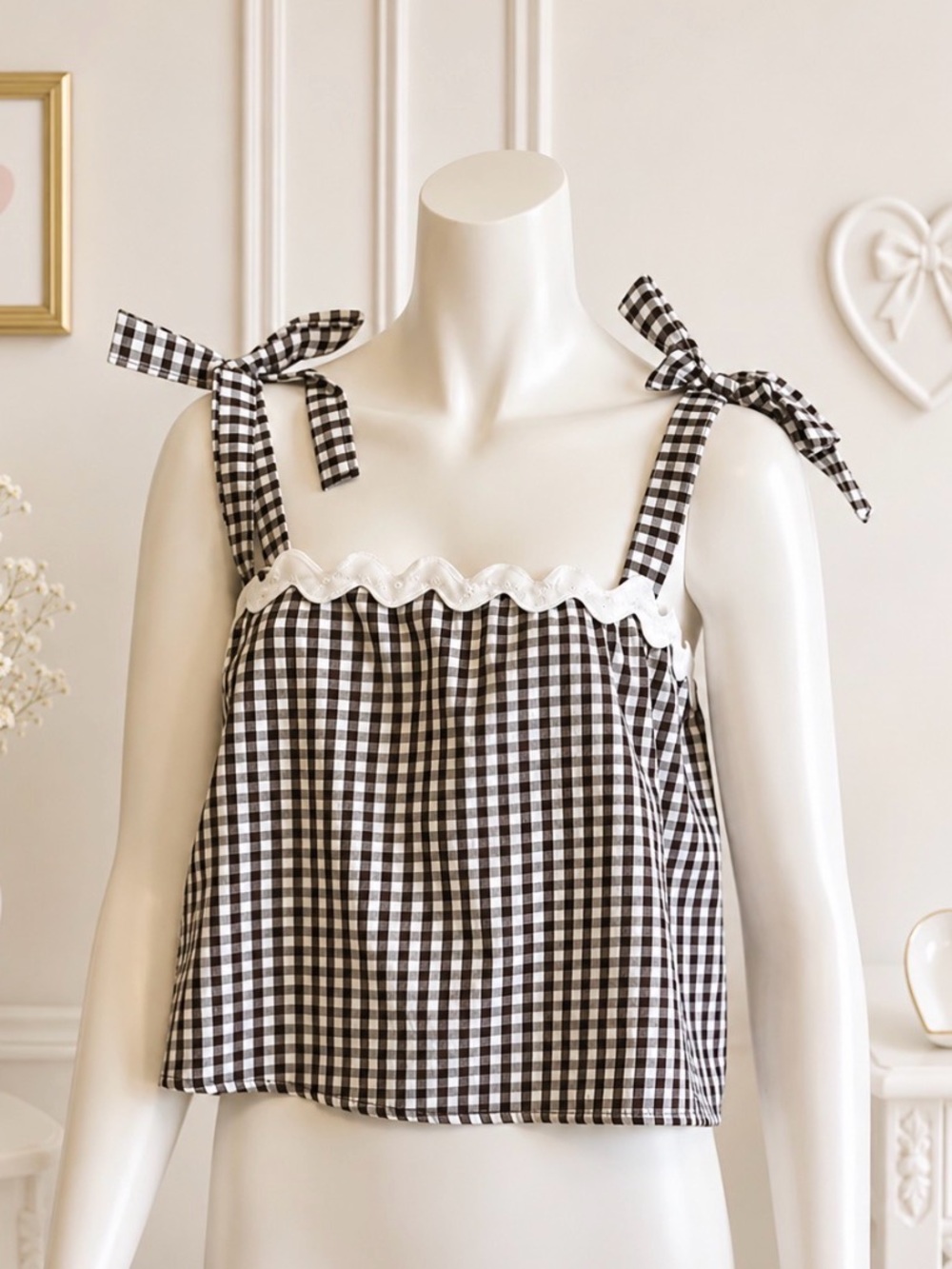 NWT 21 Saints Gingham Tank Cropped Tank Top size Large